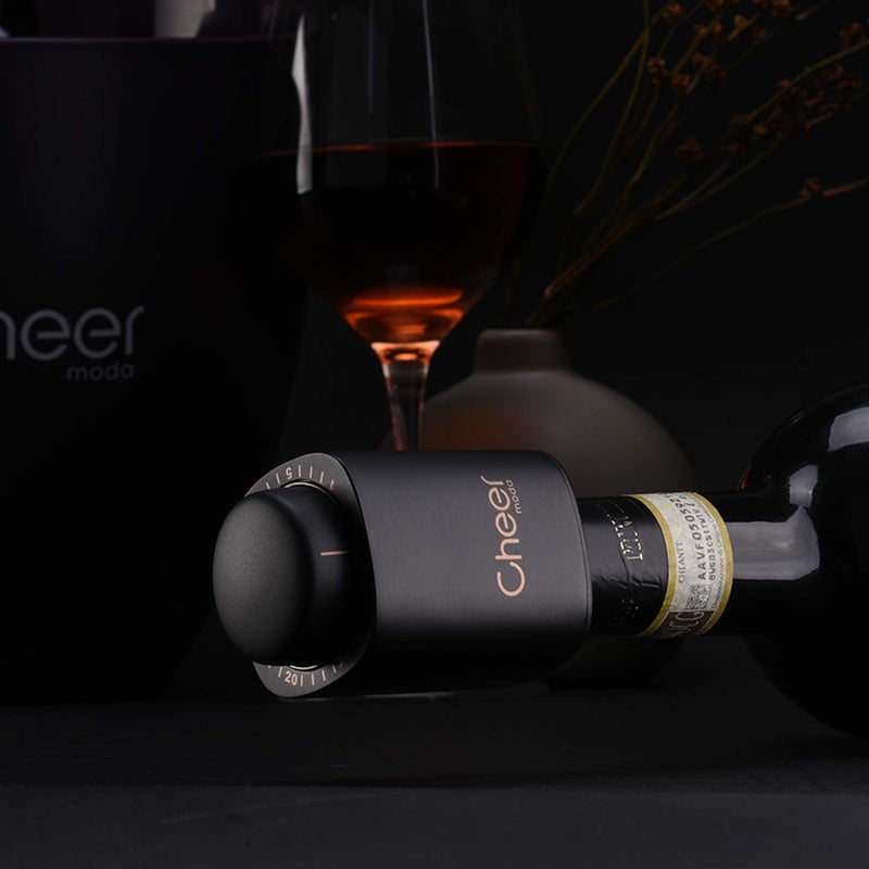 CHEER Wine Vacuum Sealer No. 3, ABS Vacuum Small Wine Bottle Stoppers, Black 7717-W401-032 - Image 5